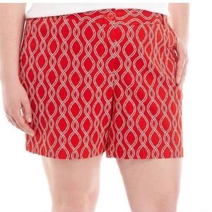 Crown & Ivy Women's Shorts in Red with White Design